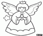 Anjo do Natal com uma vela acesa