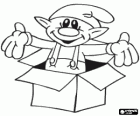 Elfo de Natal em uma caixa