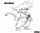Goku ou Son Goku, uma criança especialista em artes marciais com cauda e com força sobre-humana