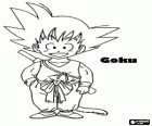 Goku, um garoto corajoso guerreiro Saiyan pronto para encontrar as Esferas do Dragão