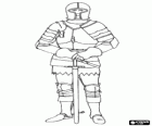 Guerreiro medieval com armadura e espada