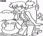 O Pokemon Psyduck e May, Treinadora Pokemon 