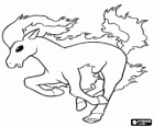 Ponyta, um Pokemon tipo Fogo que evolui para Rapidash