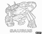 Saurus é um Bakugan humanóide triceratops 