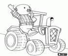 O Agricultor Pickles com o tractor Tomás. Personagens de Bob o Construtor