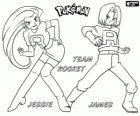 O criminoso Equipe Rocket é formada por Jessie, James e Meowth e liderada por Giovanni