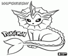 Vaporeon é uma das evoluções do Eeveee e é muito adaptada à vida aquática