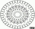 Mandala circular com estrela ou sol