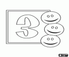 Número 3, com três smiley