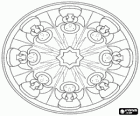 Mandala decorativa com anjos cantando canções de Natal