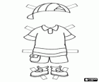Roupas de Caillou para jogar vestir o boneco de papel