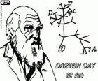 Dia de Darwin, Charles Darwin nasceu em 12 fevereiro de 1809. Árvore de Darwin, o primeiro esquema de sua teoria da evolução