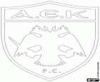 Emblema do AEK Atenas FC, Athlitiki Enosis Konstantinoupoleos, clube de futebol grego