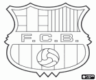 Escudo do FC Barcelona, Futbol Club Barcelona, clube catalão de futebol, na Espanha. Barça
