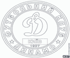 Escudo da equipa de futebol FC Dínamo de Kiev da Ucrânia. Futbolni Klub Dynamo Kyïv, nome ucraniano original transliterado