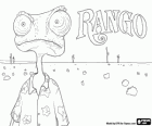 Rango é um camaleão mascota que vive em um terrário, que termina no deserto