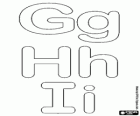 Letras G, H e I do alfabeto da bolha