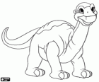 Um bebê Apatosaurus chamado Littlefoot ou Pézinho é um dos protagonistas do filme In The Land ou The Land Before Time