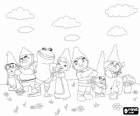 Alguns dos protagonistas das lutas entre os gnomos de jardins vizinhos no filme Gnomeu e Julieta