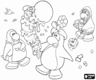 O pingüim senhora com um grande cone de sorvete. Club Penguin