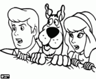 Scooby-doo com seus amigos Fred e Daphne