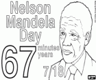 Dia Internacional de Nelson Mandela, 18 de julho. Nelson Mandela lutou por justiça social para 67 anos, pode começar com 67 minutos