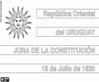 Jura da Constituição do Uruguai. Cada julho 18 é comemorado o juramento da primeira constituição nacional de 1830