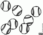 Bolas de tênis na quadra