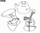 A Orquestra Barbapapa, os barbapapas poden ser moldado conforme desejado: por exemplo, trombone ou um violoncelo