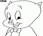 Gaguinho ou Porky Pig, um personagem de desenho animado em Loonely Tunes da Warner Bros