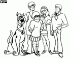 Scooby Doo e toda a gangue: Salsicha, Velma, Fred e Daphne