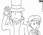 Professor Layton e seu assistente Luke Triton, principais protagonistas dos jogos de mistério e quebra-cabeças para Nintendo