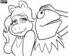 Miss Piggy e Caco, o Sapo ou Kermit, the frog Muppets