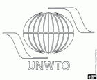 Logo OMT, Organização Mundial do Turismo. UNWTO, United Nations World Tourism Organization, em inglêse