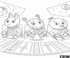 Os astronautas Backyardigans Austin, Uniqua e Pablo começam as aventuras de Mission to Mars