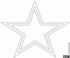 Uma estrela, logo Dallas Cowboys, time de futebol americano na Divisão Oriente NFC, Arlington e Irving, Texas