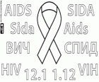 Dia Mundial de Combate à AIDS, 1 de dezembro. A fita vermelha é o símbolo mundial da solidariedade contra a SIDA