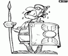Soldado Romano com suor de medo quando pensa em Asterix e Obelix