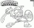 Skylander Chop Chop, um guerreiro durão com espada e escudo. Skylanders Mortos vivos
