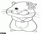Numnums, o hamster com um cocar de flores na sua cabeça