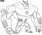 Armaru ou Armodrillo, alien robusta como um tatu robô do planeta Terraexcava. Ben 10 Ultimate Alien