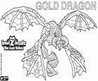 Gold Dragon. Invizimals Tribos Perdidas. Dragão de ouro com quatro alas que brilha mais do que o sol
