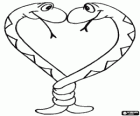 Duas serpentes apaixonadas. As serpentes e a forma de um coração