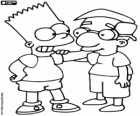 Bart Simpson e Milhouse Van Houten, dois grandes amigos