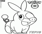 Tepig, esse porco é o pokémon inicial tipo fogo de Teselia. Pokabu