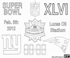 Super Bowl 2012. New England Patriots vs. New York Giants. Lucas Oil Stadium, Indianapolis, 5 de fevereiro de 2012