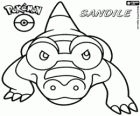 Sandile ou Meguroko, um crocodilo de pokémon digite terra e trevas. Sandile evolui para Krokorok e Krookodile