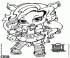 Bebê Clawdeen, a pequena filha do lobisomem, um personagem de Baby Monster High