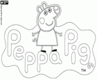 Um desenho para colorir com o logotipo da Peppa Pig, a porquinha mais famoso