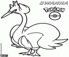 Swanna, Suwanna, o Pokémon pássaro branco. Evolui do Ducklett